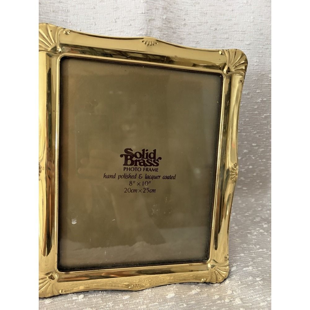 Vintage Solid Brass‎ Photo Frame Hand Polished & Lacquer Coated 8"x 10" Read
